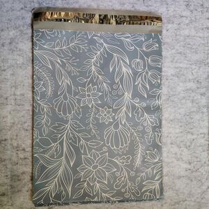 Floral Poly Shipping Mailers 10x13 Blue‎ White Botanical Mailing Envelopes Pack
